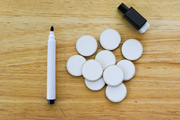 Dry Erase Wooden Tokens - Pack of 20