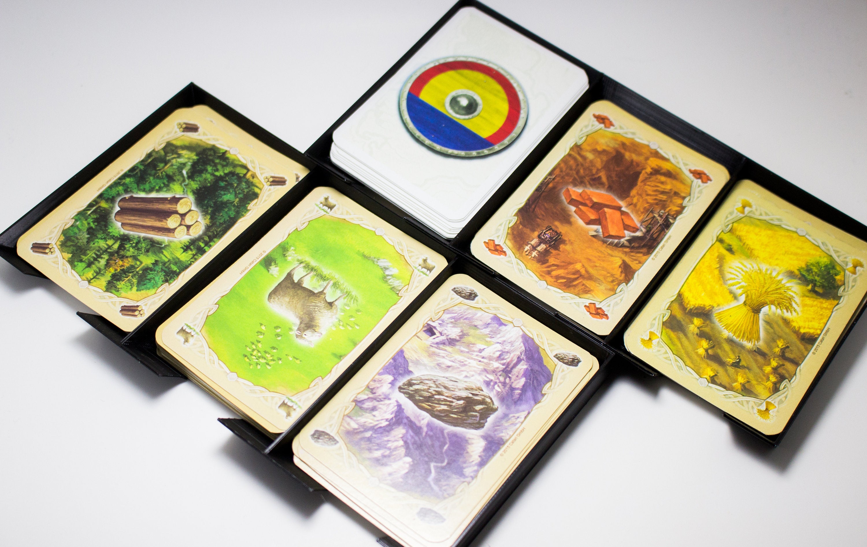 4 Porta Pezzi Per Gioco I Coloni Di Catan Stampati In 3D Nero Organizer Accessori